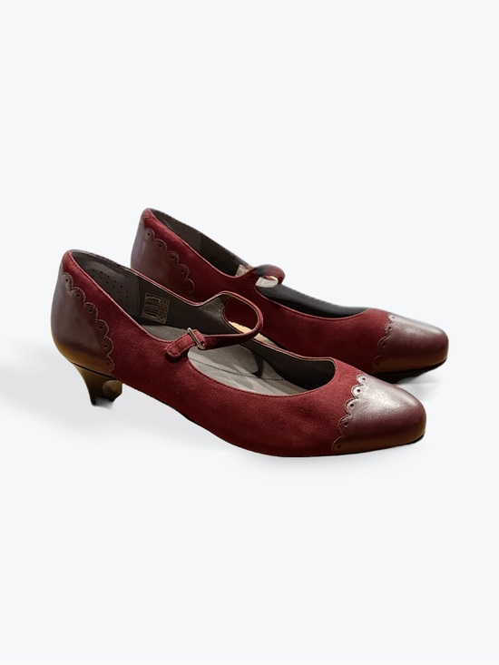 SAS Shoes - SAS Burgundy Mary Jane Low Heel Pumps